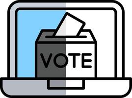 en línea votación lleno medio cortar icono vector