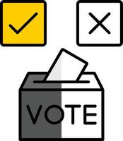Vote Yes Filled Half Cut Icon vector