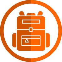 mochila glifo naranja circulo icono vector