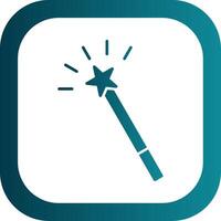 Magic Wand Glyph Gradient Round Corner Icon vector