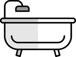 Bath Tub Filled Half Cut Icon vector