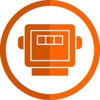 Electric Meter Glyph Orange Circle Icon vector