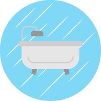 Bath Tub Flat Blue Circle Icon vector