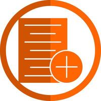 New Document Glyph Orange Circle Icon vector