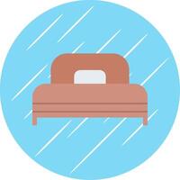 Single Bed Flat Blue Circle Icon vector