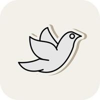 Dove Line Filled White Shadow Icon vector