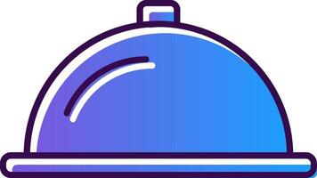 Serving Dish Gradient Filled Icon vector