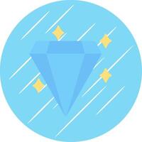 Diamond Flat Blue Circle Icon vector