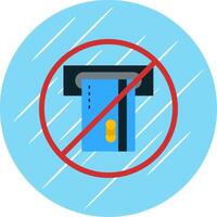 No Credit Card Flat Blue Circle Icon vector