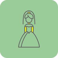 Bride Filled Yellow Icon vector