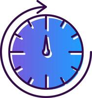 Round Clock Gradient Filled Icon vector