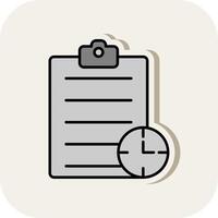 Waiting List Line Filled White Shadow Icon vector