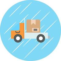 Shipped Flat Blue Circle Icon vector