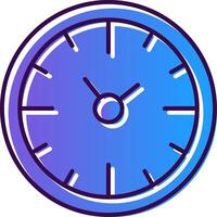reloj hora degradado lleno icono vector