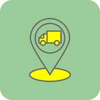 Tracking Filled Yellow Icon vector