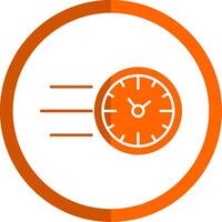 Fast Time Glyph Orange Circle Icon vector