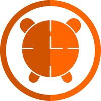 alarma reloj glifo naranja circulo icono vector