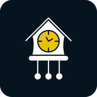 Cuckoo Clock Glyph Two Color Icon vector