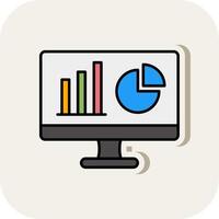 Dashboard Line Filled White Shadow Icon vector