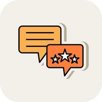 Feedback Line Filled White Shadow Icon vector