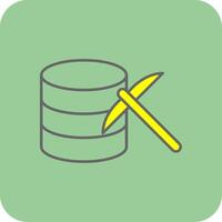 Data Mining Filled Yellow Icon vector