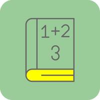 Math Book Filled Yellow Icon vector