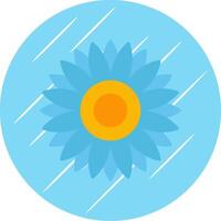 Dahlia Flat Blue Circle Icon vector