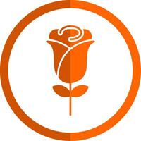Rosa glifo naranja circulo icono vector