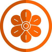 jacinto glifo naranja circulo icono vector