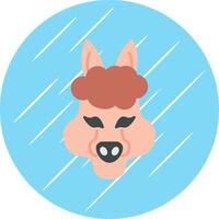 Alpaca Flat Blue Circle Icon vector