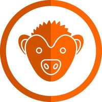 Hedgehog Glyph Orange Circle Icon vector