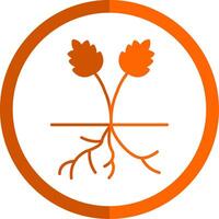 Root Glyph Orange Circle Icon vector