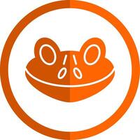 Frog Glyph Orange Circle Icon vector