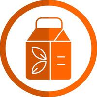 Package Glyph Orange Circle Icon vector