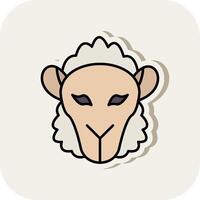 Sheep Line Filled White Shadow Icon vector