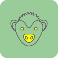 Hedgehog Filled Yellow Icon vector