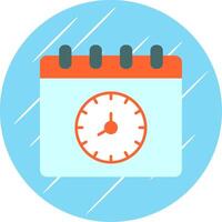 Time And Date Flat Blue Circle Icon vector