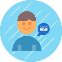Customer Service Flat Blue Circle Icon vector