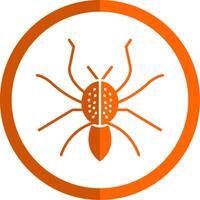 Spider Glyph Orange Circle Icon vector