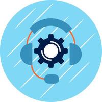 técnico apoyo plano azul circulo icono vector