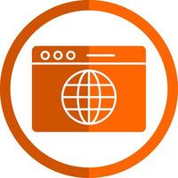 Web Glyph Orange Circle Icon vector