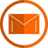 Mail Glyph Orange Circle Icon vector