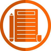 Write Glyph Orange Circle Icon vector
