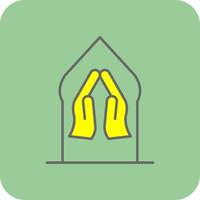 Pray Filled Yellow Icon vector