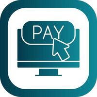 Online Payment Glyph Gradient Round Corner Icon vector