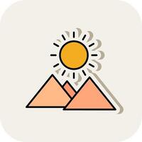 Sunrise Line Filled White Shadow Icon vector