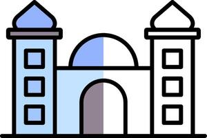 Mosque Filled Half Cut Icon vector