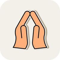 Pray Line Filled White Shadow Icon vector