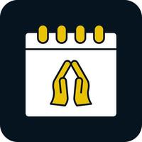 Praying Glyph Two Color Icon vector
