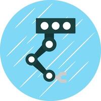 Industrial Robot Flat Blue Circle Icon vector